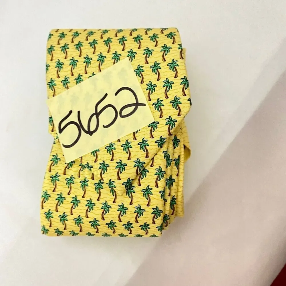#5652 Yellow Palm Trees Novelty Mens Necktie, Tie 61X3